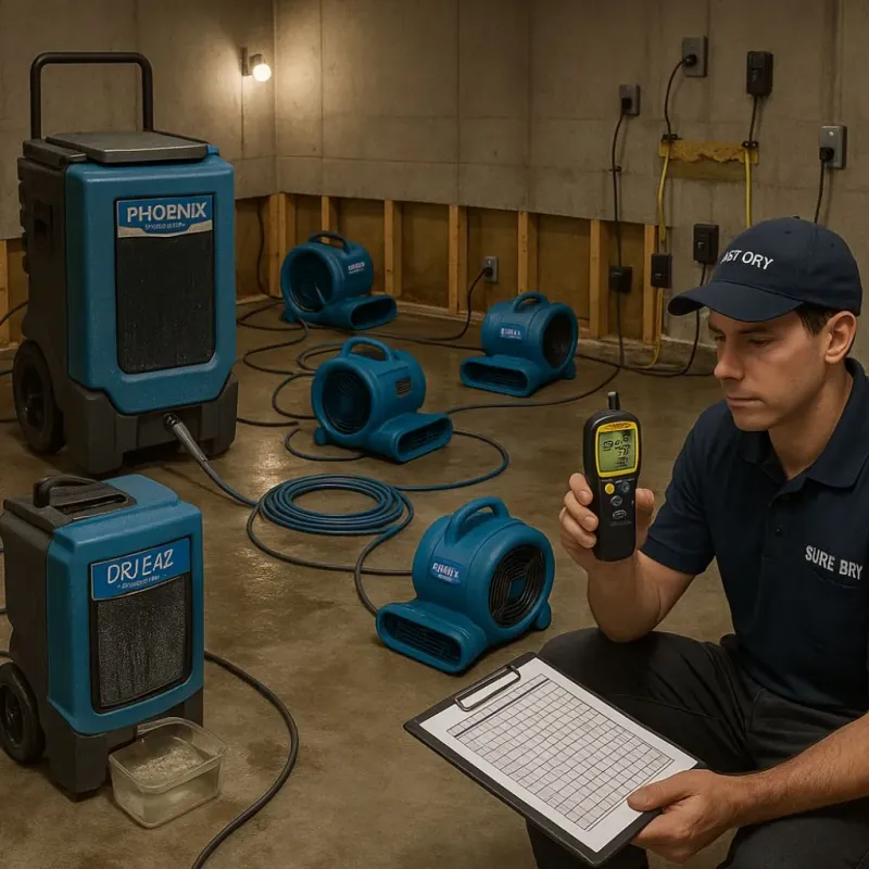 Structural Drying and Dehumidification process in Round Lake Heights, IL
